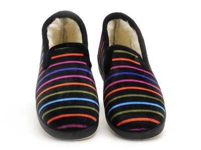 La Maison De L Espadrille-7678F 5 Noir-Chaussons Femme