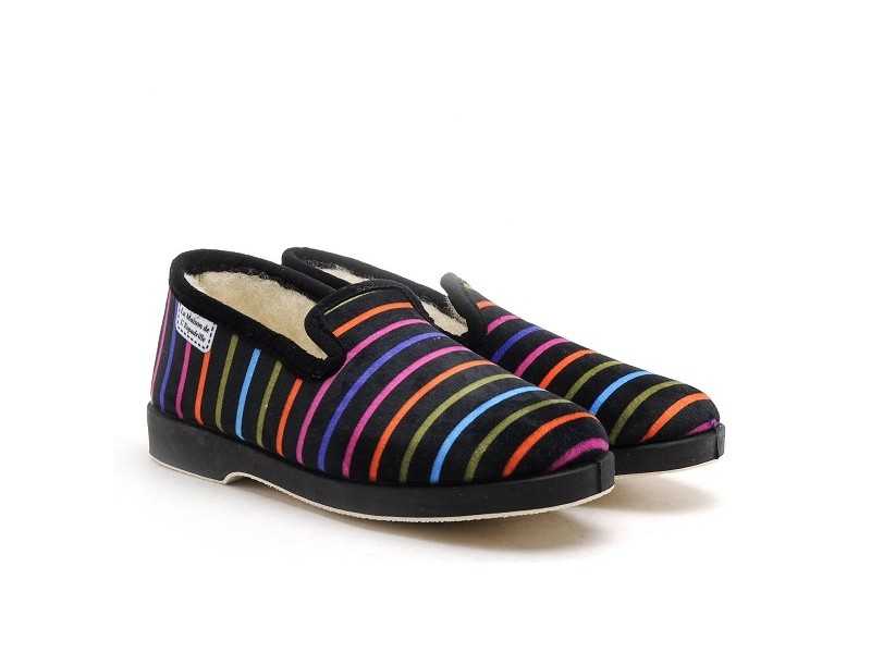 La Maison De L Espadrille 7678F 5 Noir Chaussons Femme