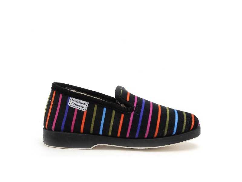 La Maison De L Espadrille 7678F 5 Noir Chaussons Femme