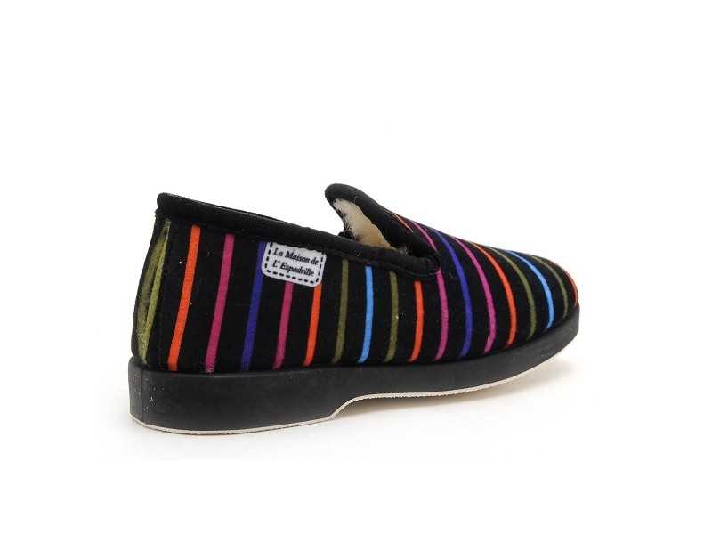 La Maison De L Espadrille 7678F 5 Noir Chaussons Femme