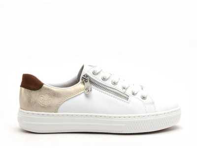 Rieker-L59A1 Blanc-Baskets Basses Femme