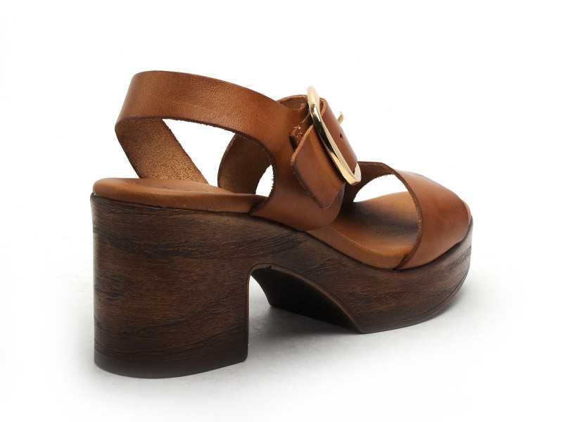 Eva Frutos 5620 Marron Sandales à Talons Femme