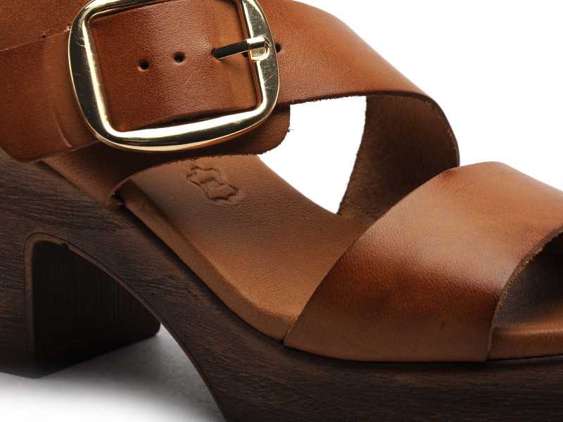 Eva Frutos 5620 Marron Sandales à Talons Femme