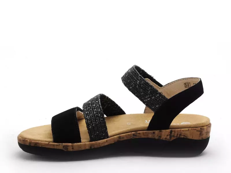 Remonte R6861 Noir Sandales à Talons Femme