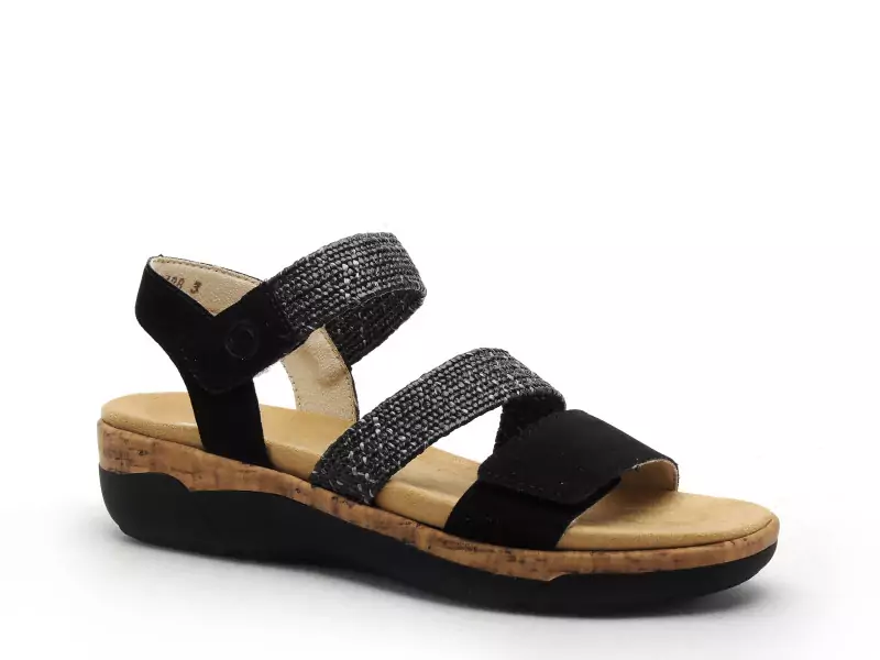 Remonte R6861 Noir Sandales à Talons Femme