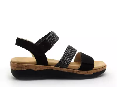 Remonte-R6861 Noir-Sandales à Talons Femme