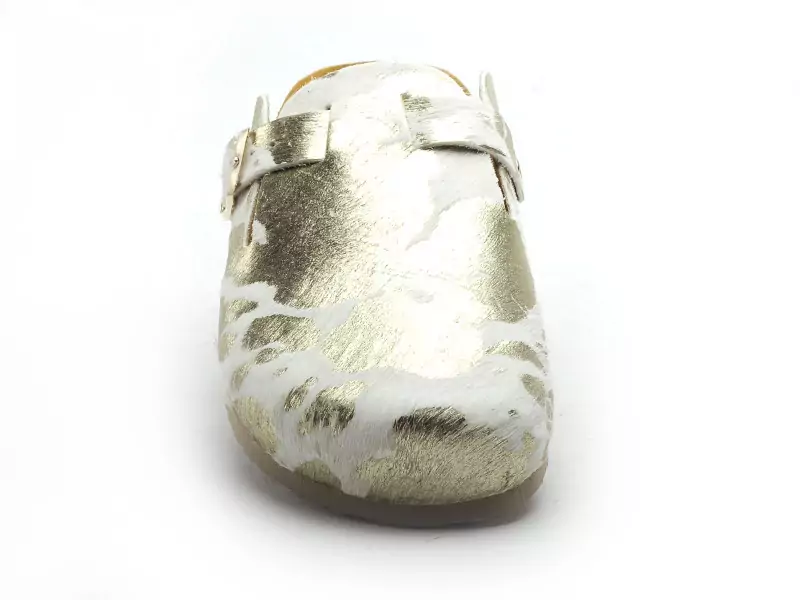 Plakton BLOG ANIMAL PRINT Blanc Mules et Sabots Plats Femme