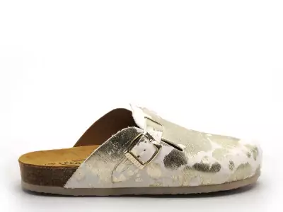 Plakton-BLOG ANIMAL PRINT Blanc-Mules et Sabots Plats Femme