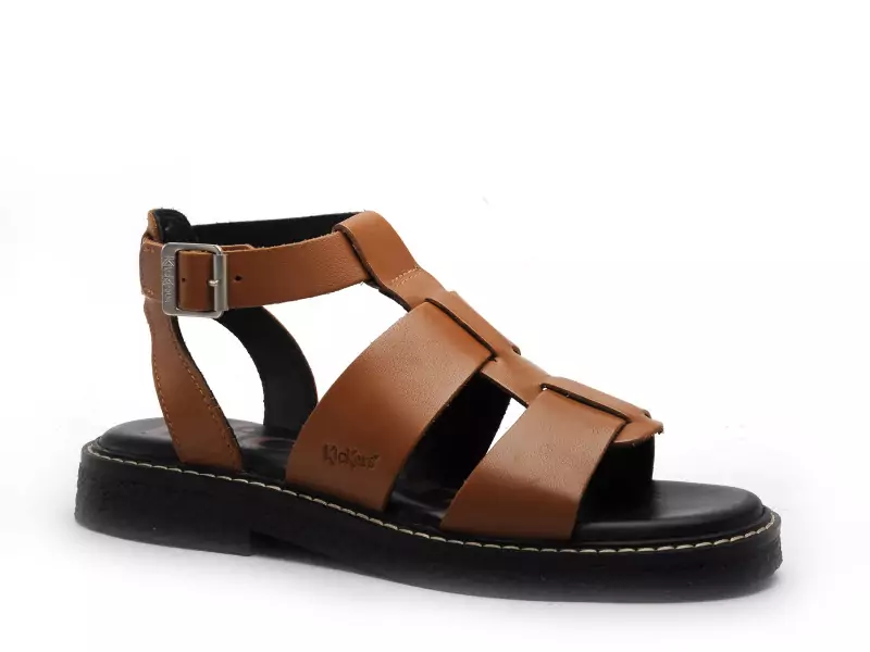 Kickers KICKLILA Marron Sandales Plates Femme
