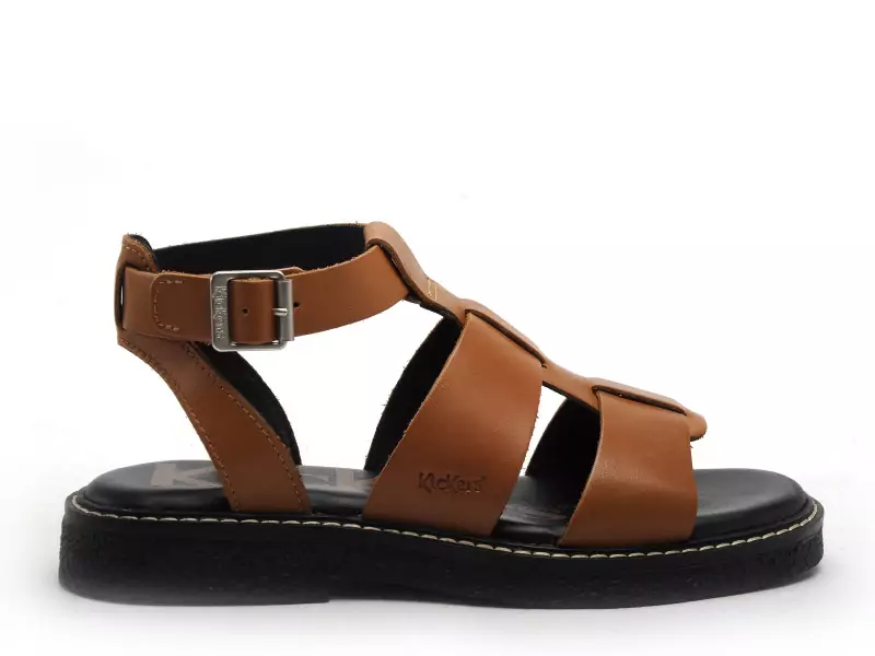 Kickers KICKLILA Marron Sandales Plates Femme