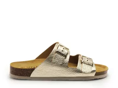 Plakton-BETA 180010 Or-Mules et Sabots Plats Femme