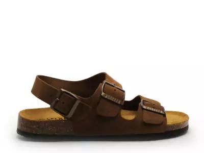 BAKU 185113 Marron Sandales Plates Femme