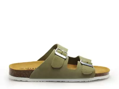 Plakton-BETA 180010 Vert-Mules et Sabots Plats Femme