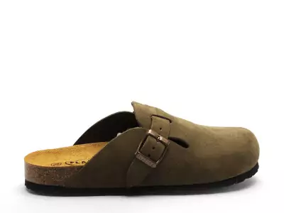 Plakton-BLOGG 181539 Kaki-Mules et Sabots Plats Femme