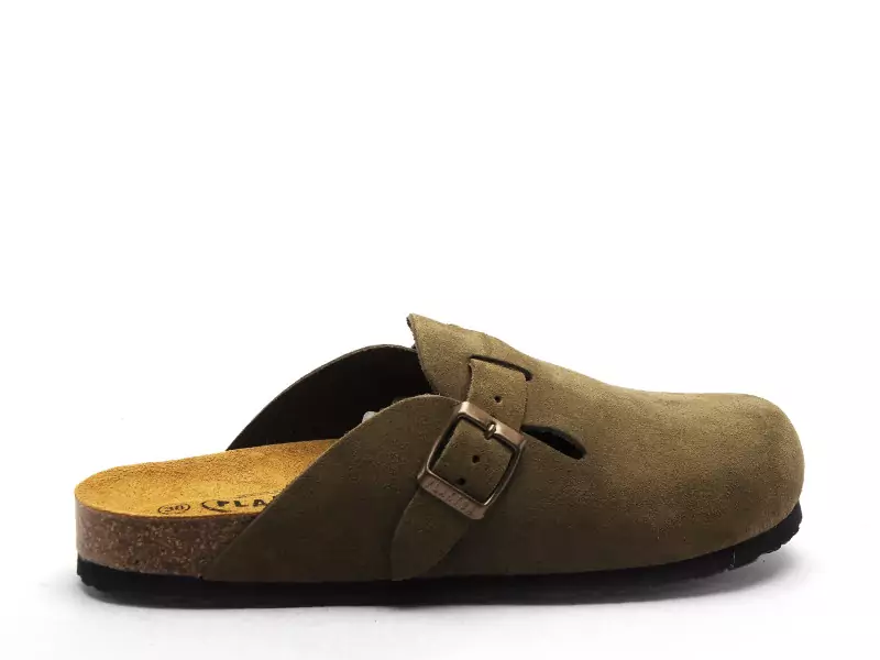 Plakton BLOGG 181539 Kaki Mules et Sabots Plats Femme