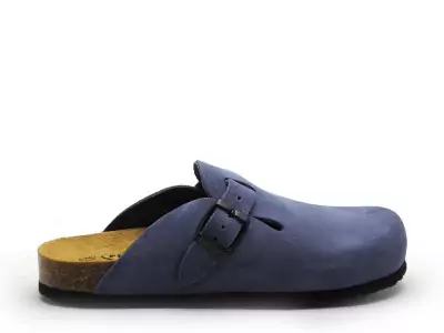 Plakton-BLOGG 181539 Bleu-Mules et Sabots Plats Femme
