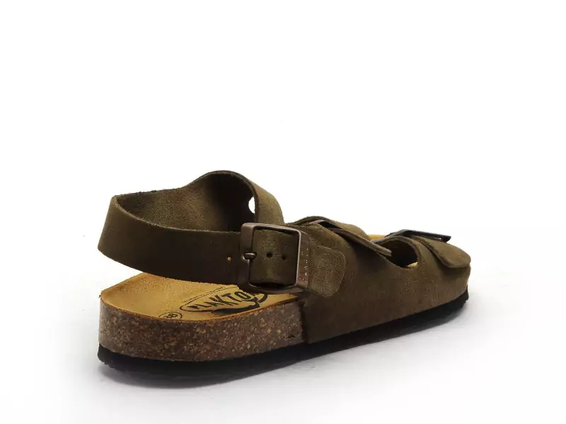 Plakton BAKU 185113 Kaki Sandales Plates Femme