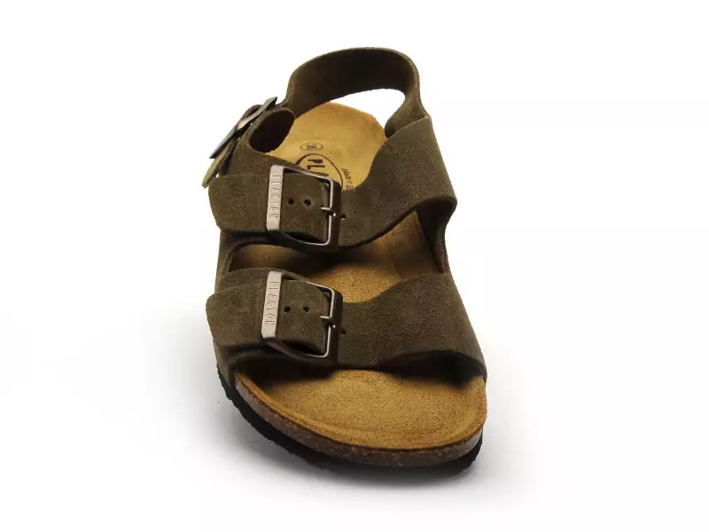 Plakton BAKU 185113 Kaki Sandales Plates Femme