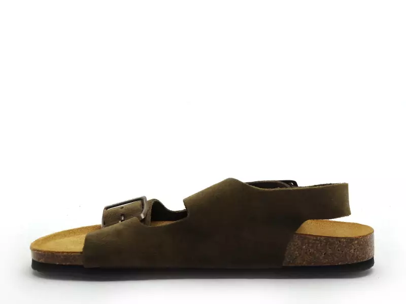 Plakton BAKU 185113 Kaki Sandales Plates Femme