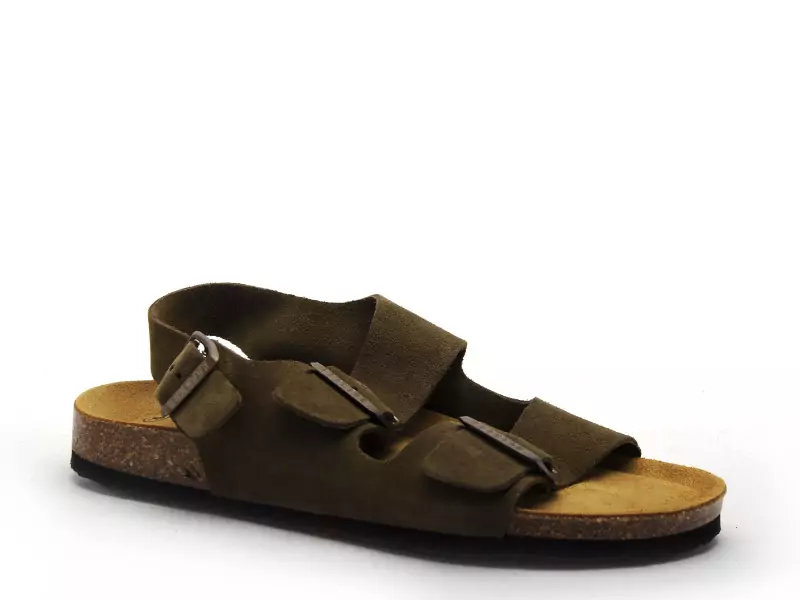 Plakton BAKU 185113 Kaki Sandales Plates Femme