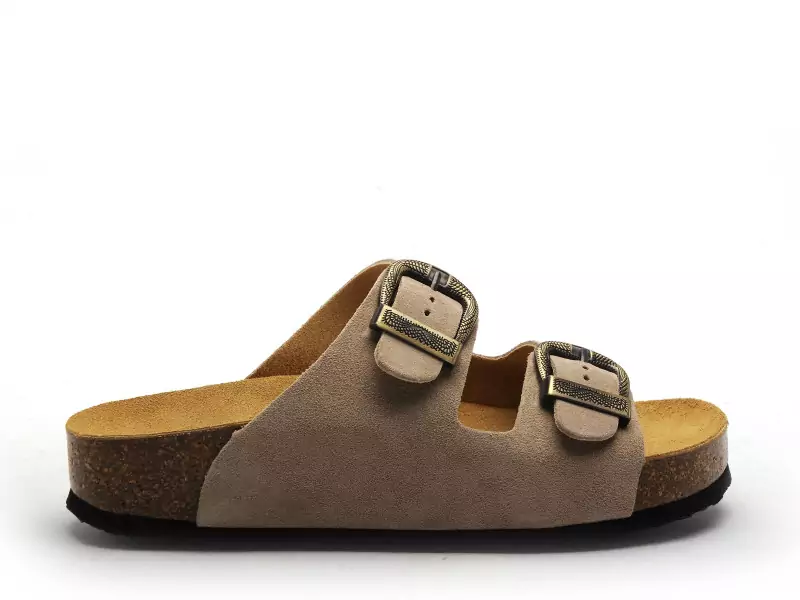 Plakton CP BETA OUEST 340010 Beige Mules et Sabots Plats Femme