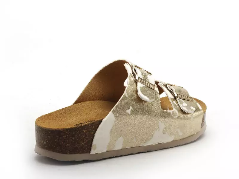 Plakton CP BETA 340010 ANIMAL PRINT Blanc Mules et Sabots Plats Femme