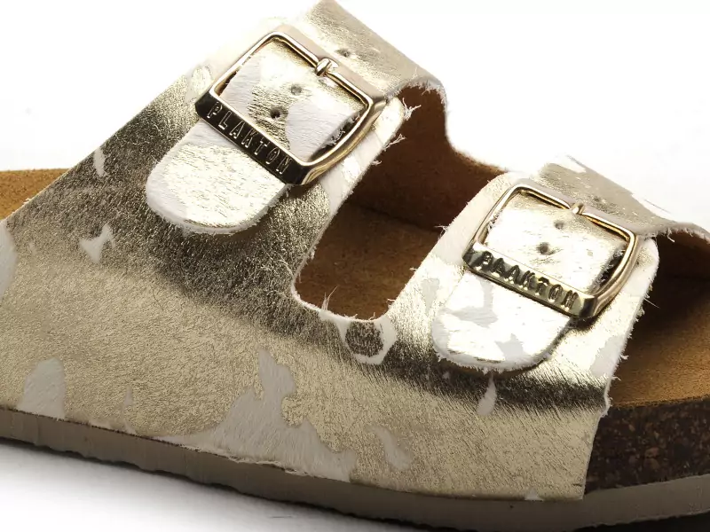 Plakton CP BETA 340010 ANIMAL PRINT Blanc Mules et Sabots Plats Femme