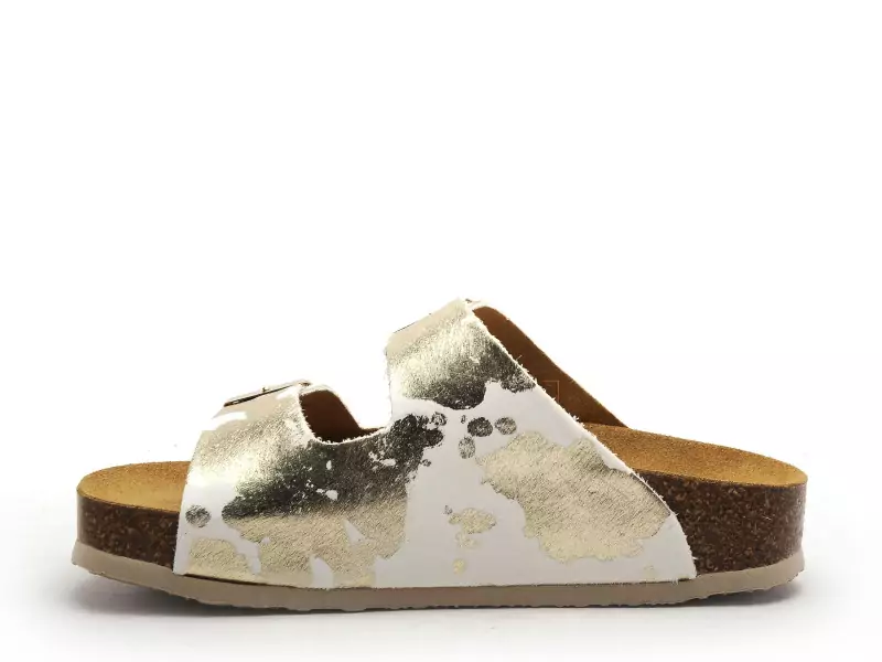 Plakton CP BETA 340010 ANIMAL PRINT Blanc Mules et Sabots Plats Femme