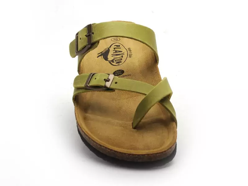 Plakton BOMBAY 181032 Vert Mules et Sabots Plats Femme