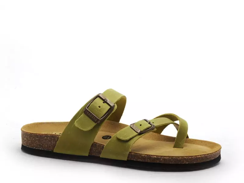 Plakton BOMBAY 181032 Vert Mules et Sabots Plats Femme