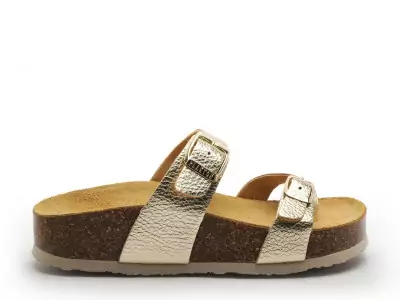 CP BOMBAY 341032 Or Mules et Sabots Plats Femme