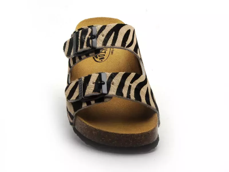 Plakton CP BETA 340010 ANIMAL PRINT Multicolore Mules et Sabots Plats Femme