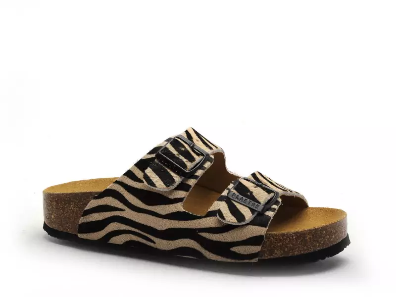 Plakton CP BETA 340010 ANIMAL PRINT Multicolore Mules et Sabots Plats Femme