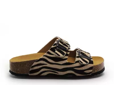 CP BETA 340010 ANIMAL PRINT Multicolore Mules et Sabots Plats Femme