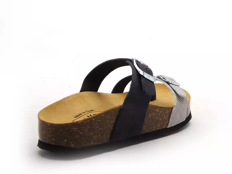 Plakton CP BOMBAY 341032 Bleu Mules et Sabots Plats Femme