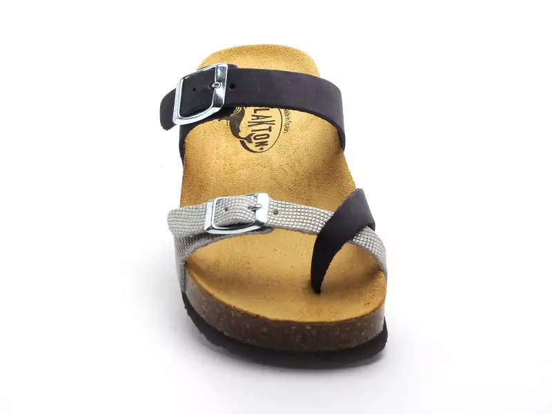 Plakton CP BOMBAY 341032 Bleu Mules et Sabots Plats Femme