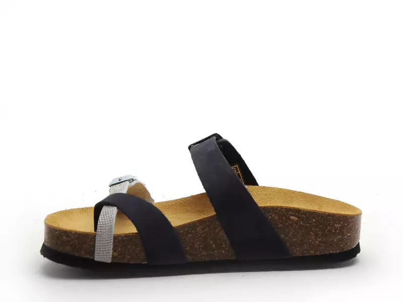 Plakton CP BOMBAY 341032 Bleu Mules et Sabots Plats Femme