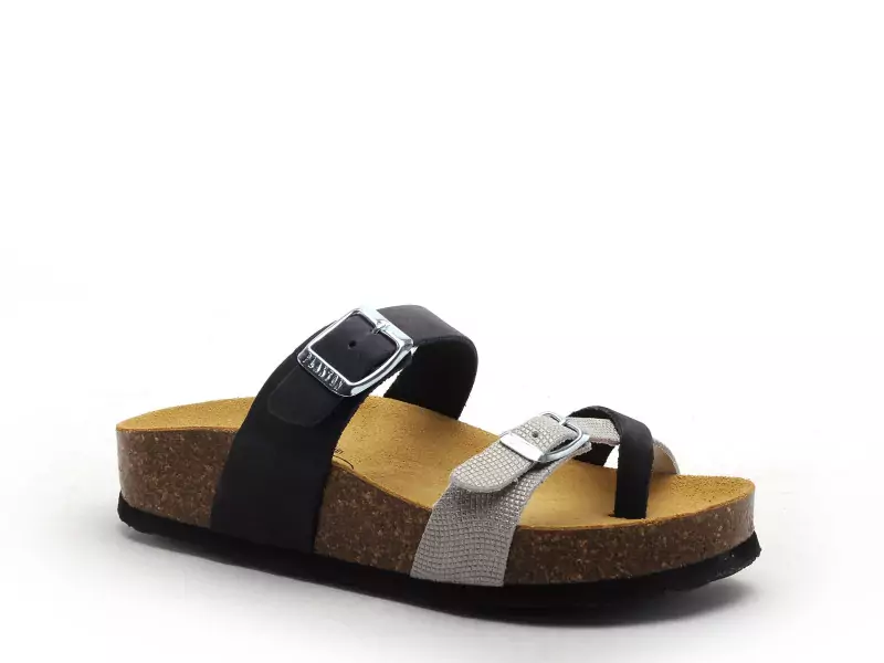 Plakton CP BOMBAY 341032 Bleu Mules et Sabots Plats Femme