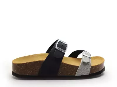 CP BOMBAY 341032 Bleu Mules et Sabots Plats Femme