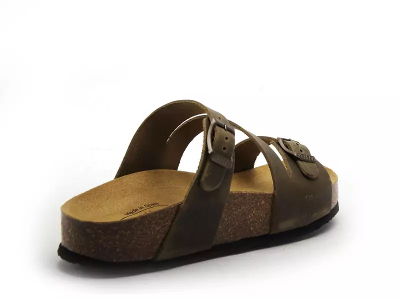 Plakton CP BOLINO 341210 Kaki Mules et Sabots Plats Femme