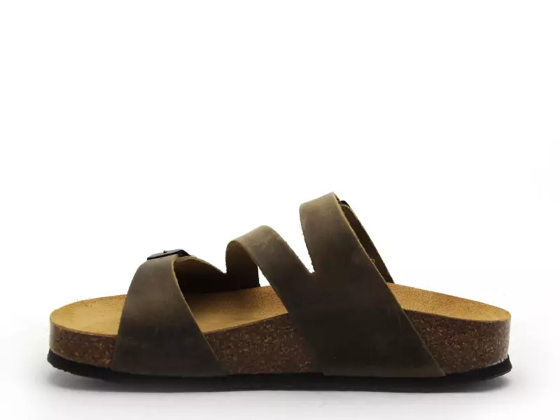 Plakton CP BOLINO 341210 Kaki Mules et Sabots Plats Femme