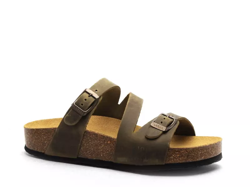Plakton CP BOLINO 341210 Kaki Mules et Sabots Plats Femme