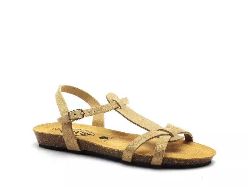 Plakton FRANCOCO 405412 Beige Sandales Plates Femme