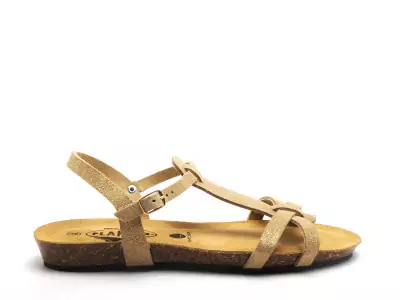FRANCOCO 405412 Beige Sandales Plates Femme
