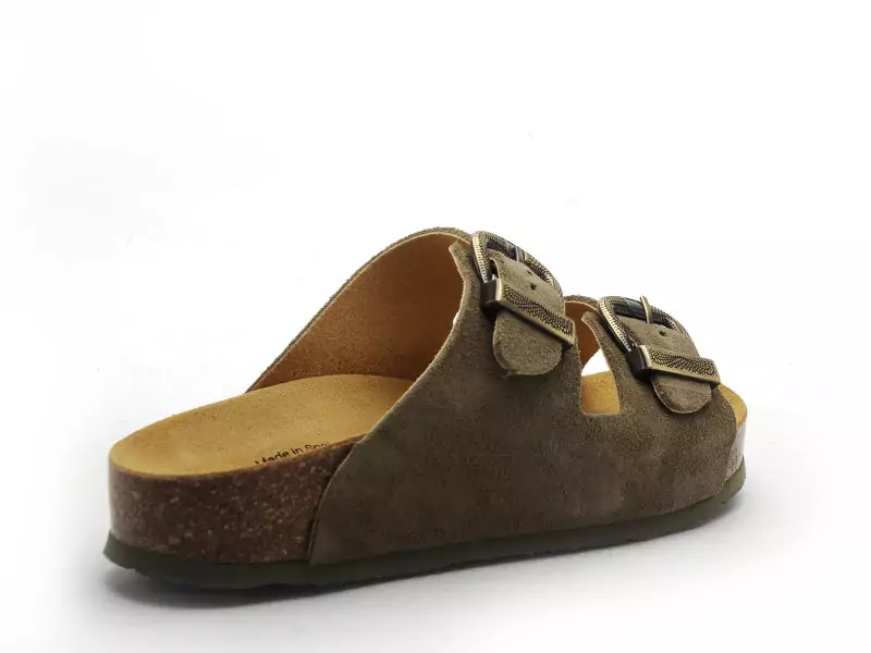 Plakton CP BETA OUEST 340010 Kaki Mules et Sabots Plats Femme