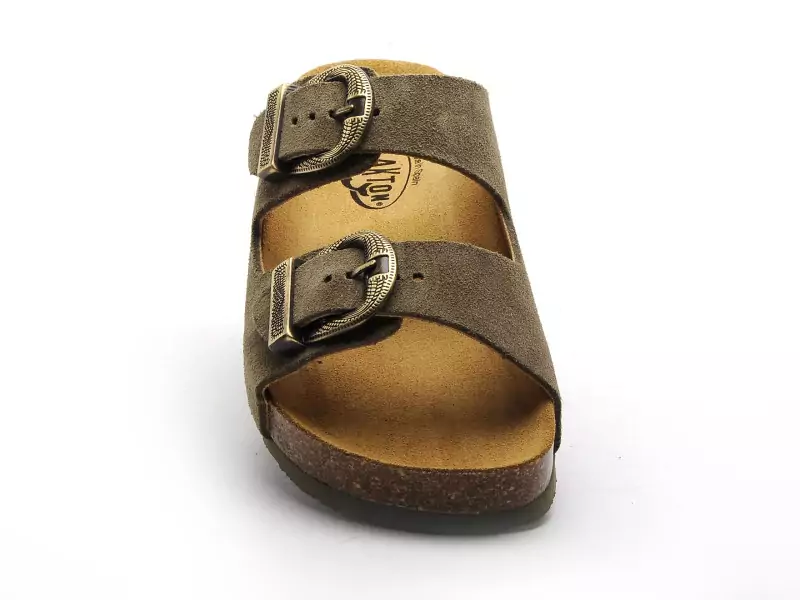Plakton CP BETA OUEST 340010 Kaki Mules et Sabots Plats Femme