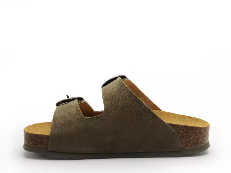 Plakton CP BETA OUEST 340010 Kaki Mules et Sabots Plats Femme