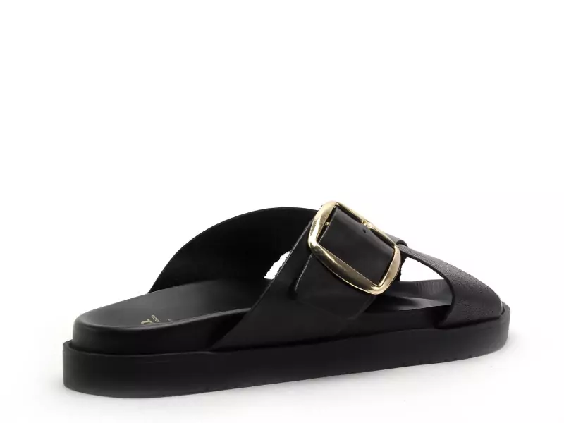 I am 6 028 282 Noir Sandales Plates Femme