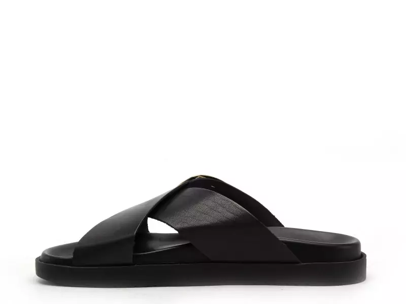 I am 6 028 282 Noir Sandales Plates Femme