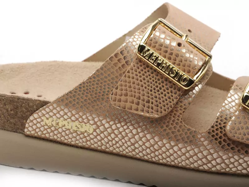 Mephisto 5763 P5136749 HESTER Or Mules et Sabots à Talons Femme